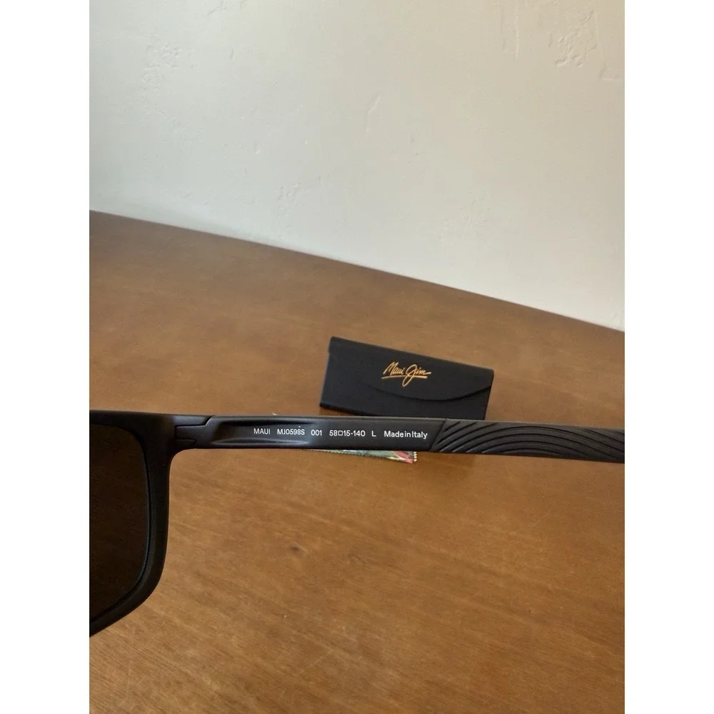 Maui Jim Lehopulu 58mm Matte Black Polarized Sunglasses MJ0598S-001 NEW $279